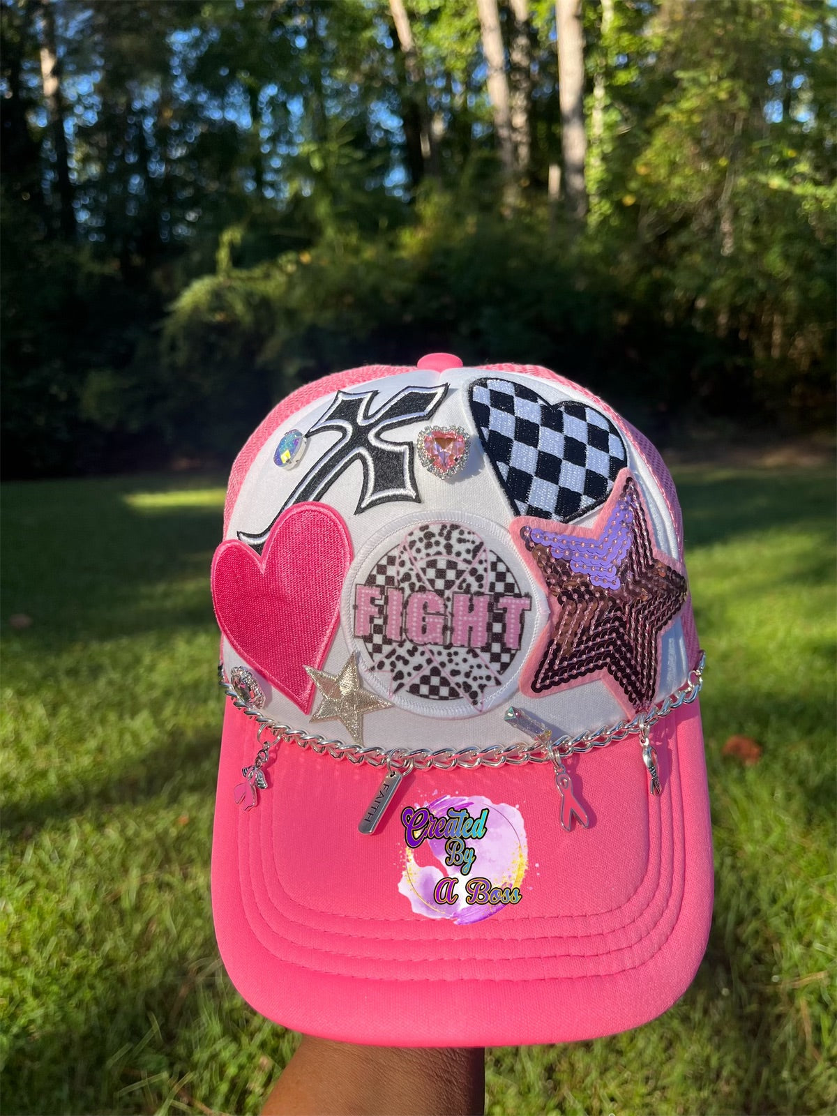 Breast cancer trucker hat