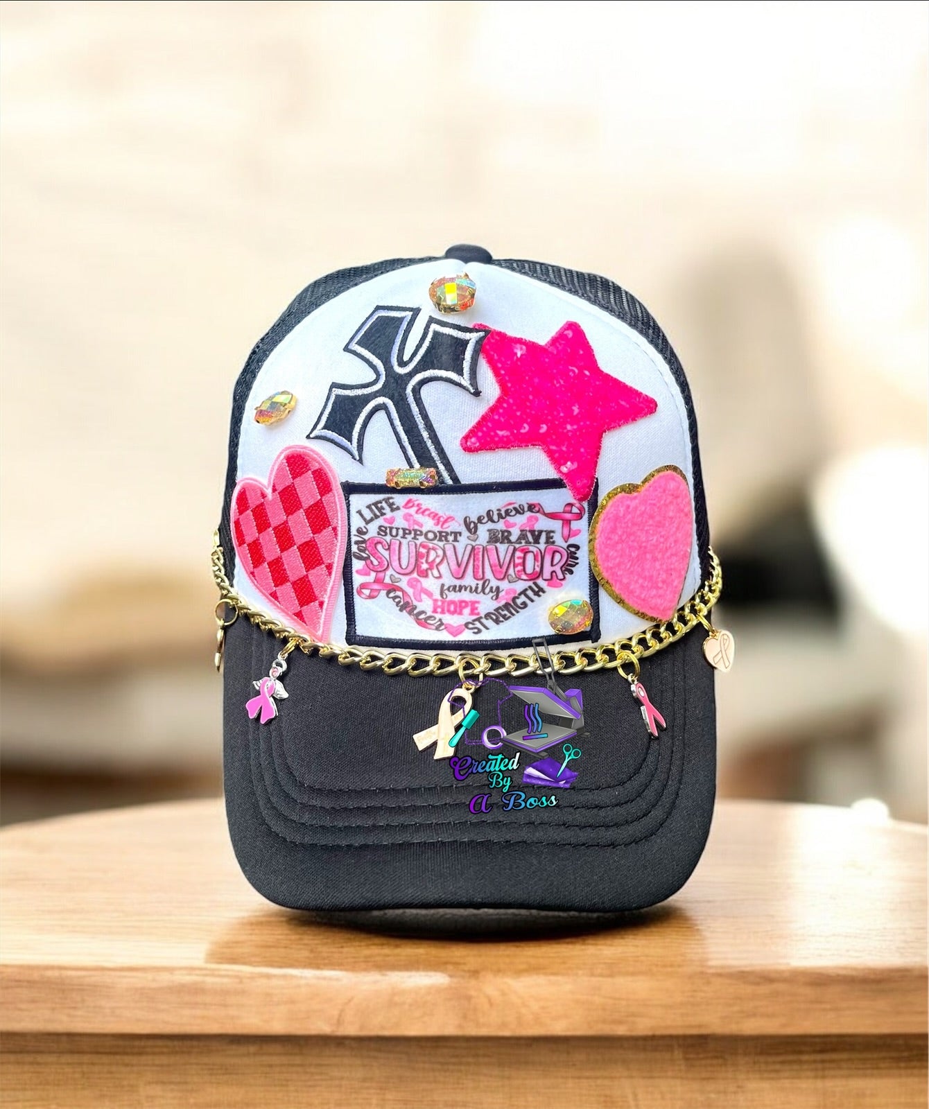 Breast cancer trucker hat