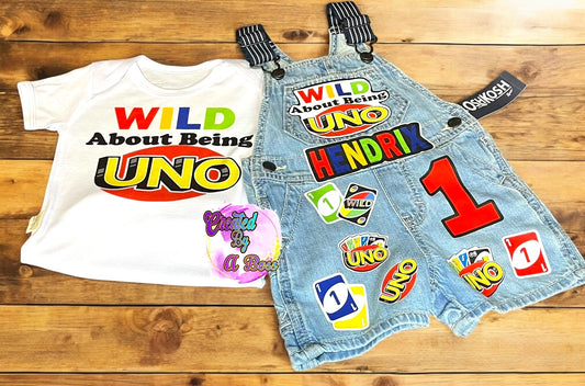 Kids custom overall shorts set