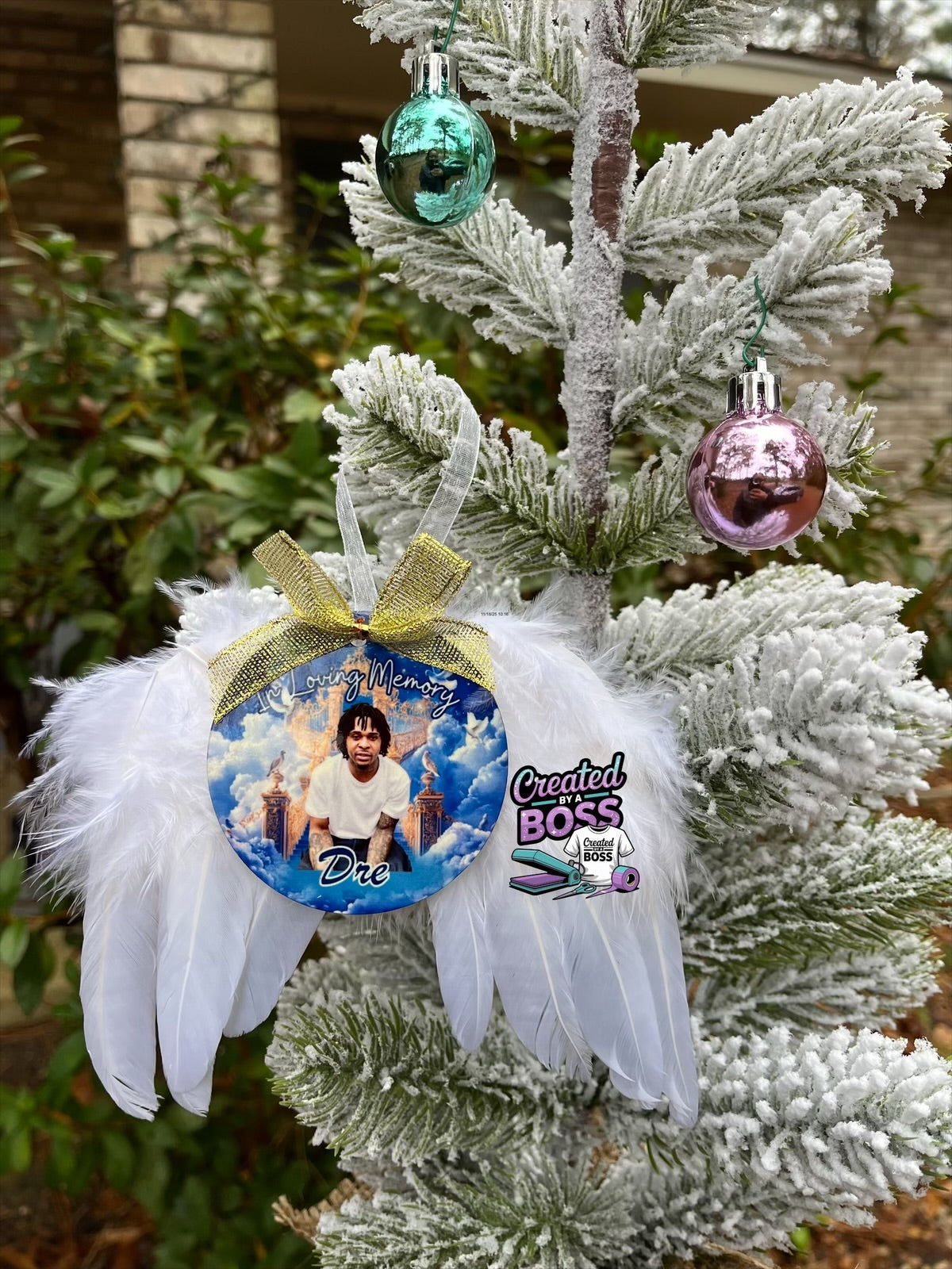 Angel wing ornament