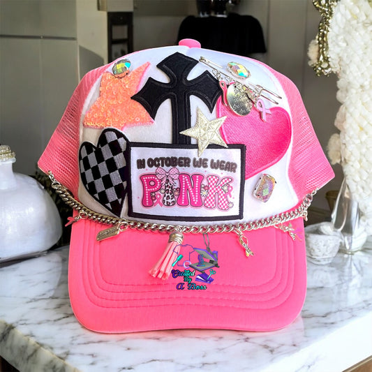 Breast cancer trucker hat