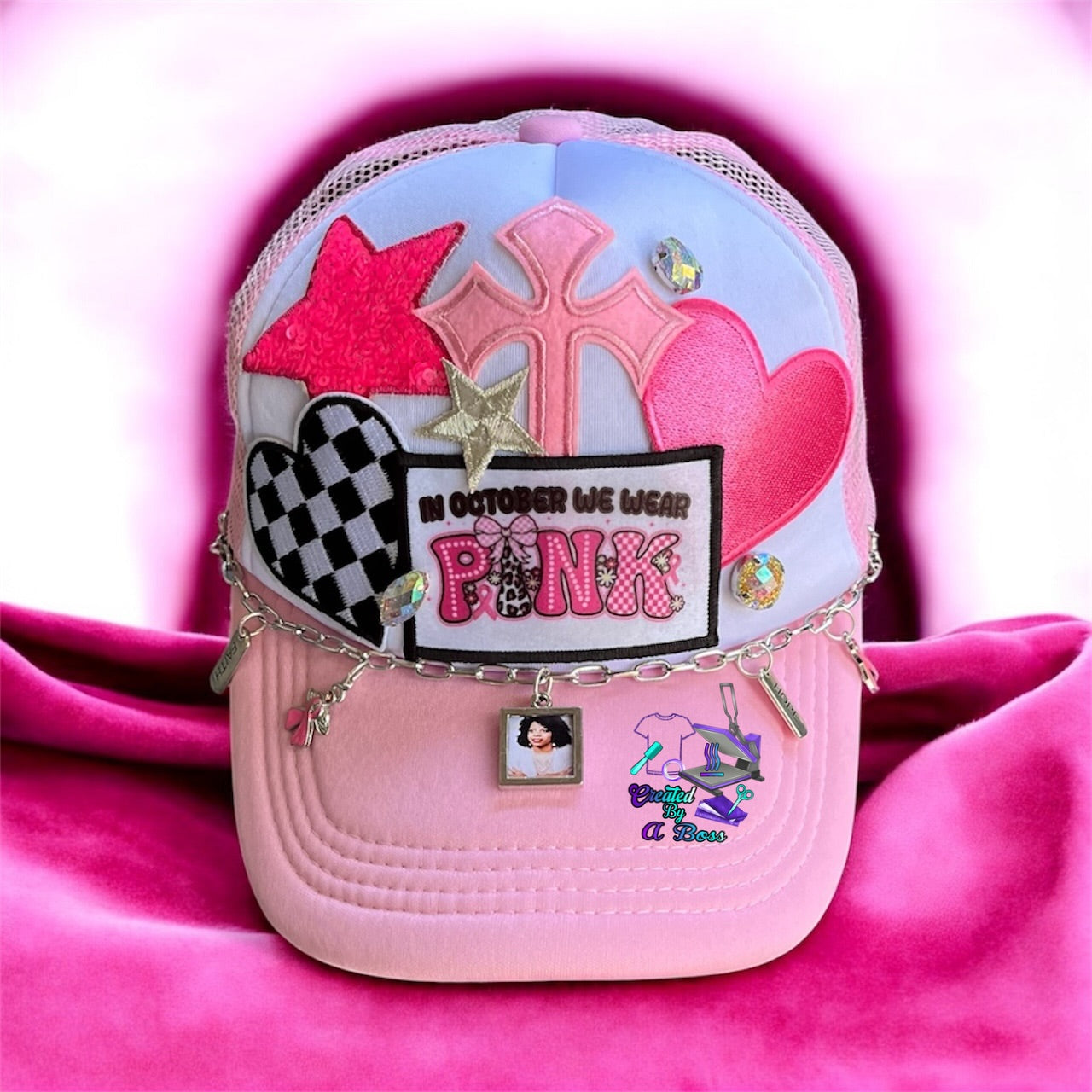 Breast cancer trucker hat