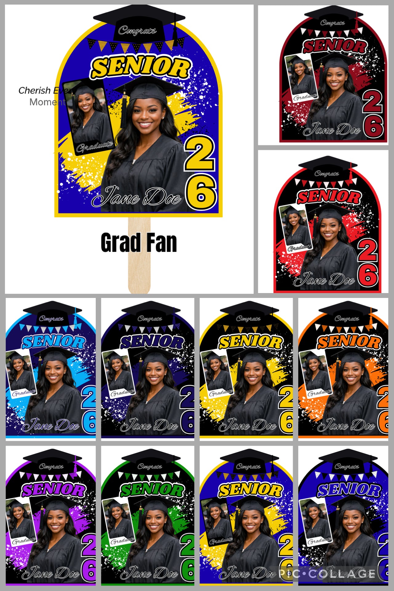 Grad fans (photo paper)