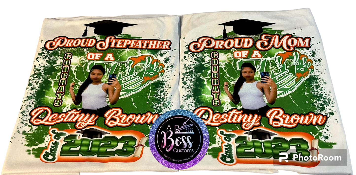 Custom Grad shirt (full front or center designs