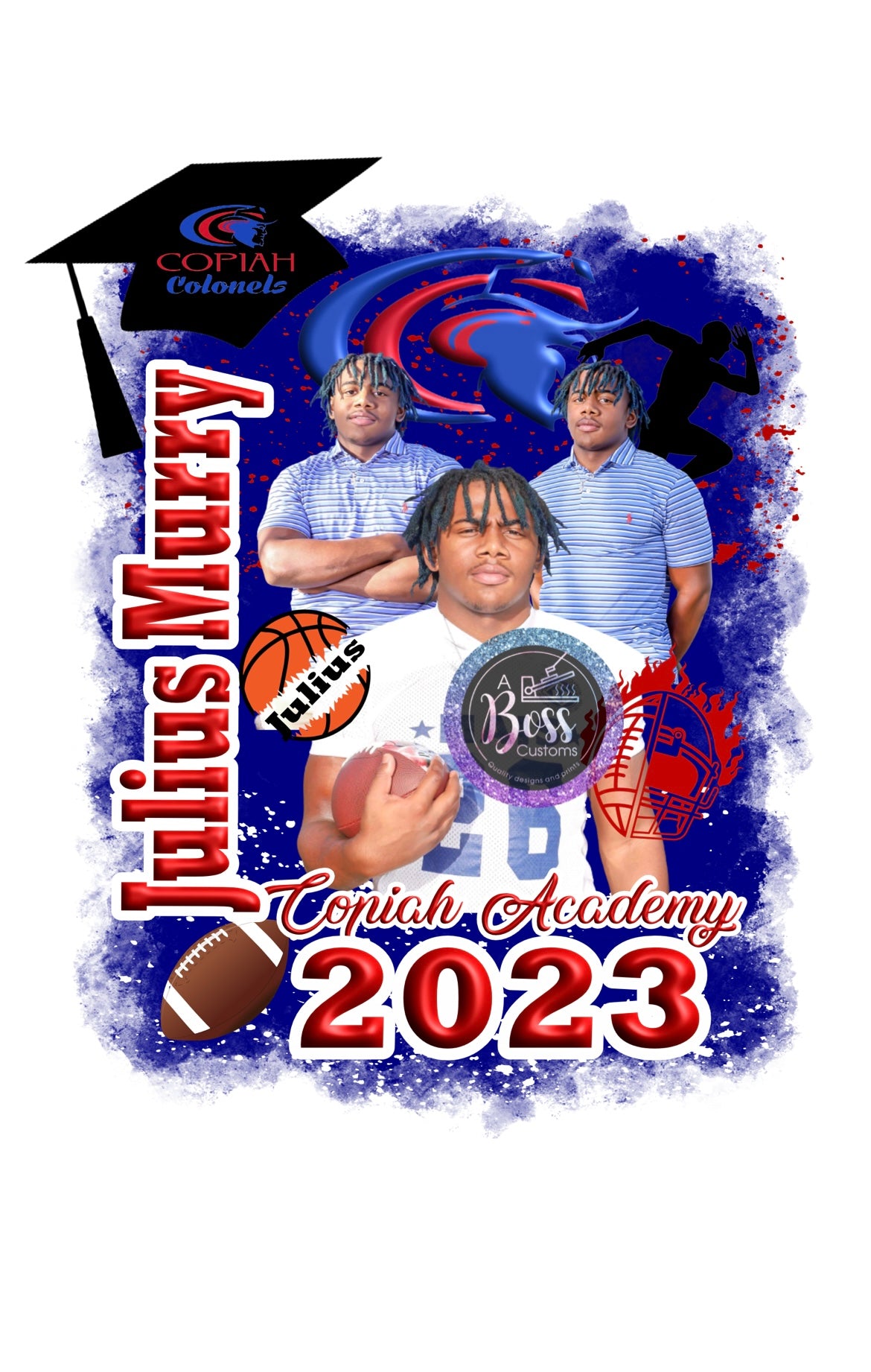 Custom Grad shirt (full front or center designs