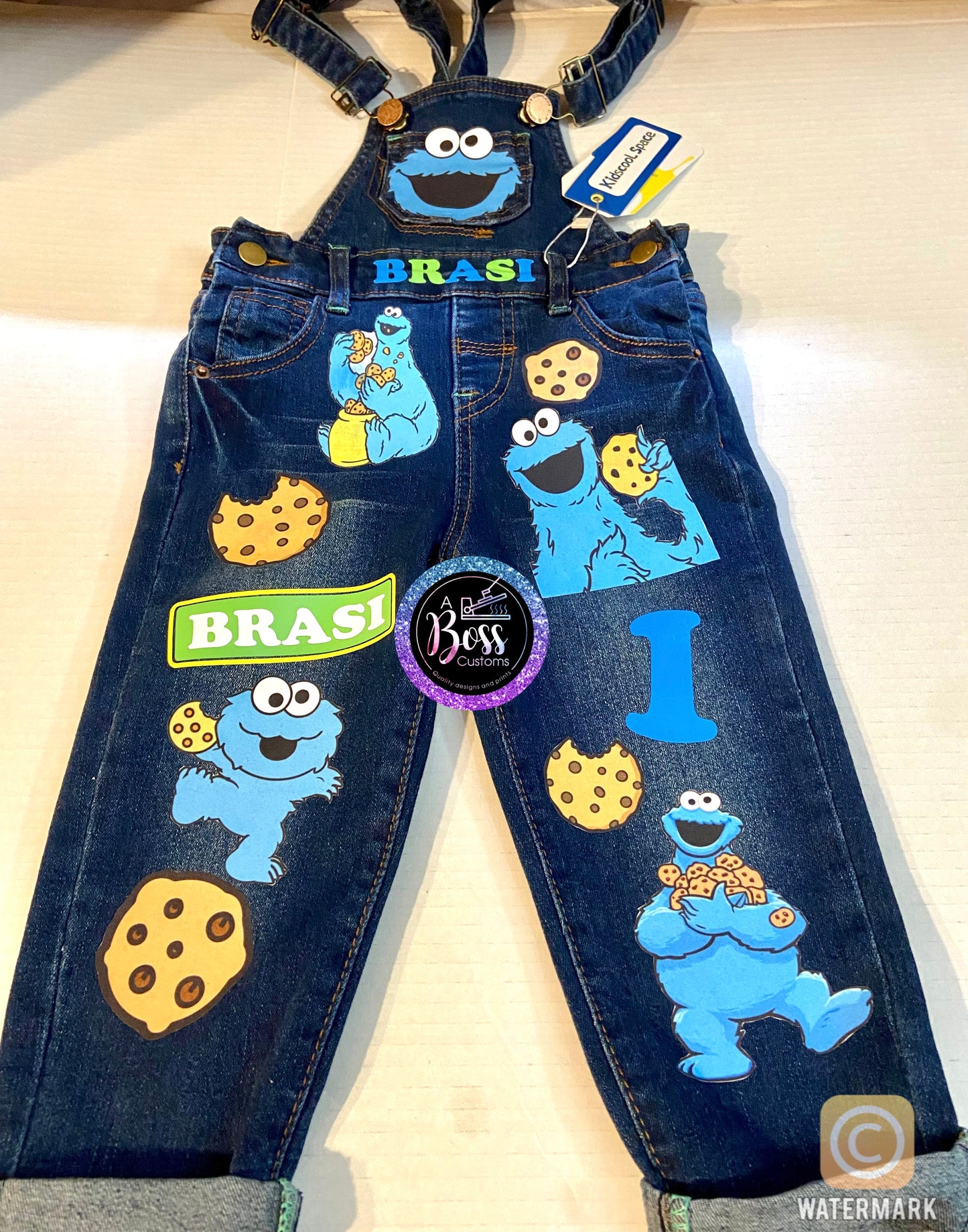 Kids custom overall pants set